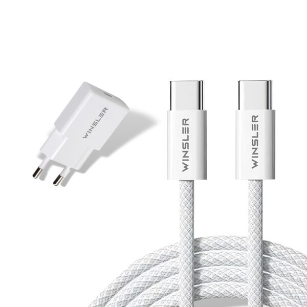 WINSLER GaN 30W Slim Charger (1C) + 60W USB-C to USB-C Charging Cable Combo