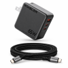 WINSLER GaN 65W 2C1A Charger + 100W Magnetic USB-C to USB-C Cable Combo