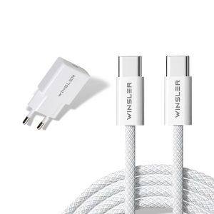 WINSLER GaN 30W Slim Charger (1C) + 60W USB-C to USB-C Charging Cable Combo