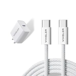 WINSLER Combo – PD 20W USB-C Charger + 60W USB-C to USB-C Cable