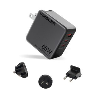 WINSLER 65W GaN Charger – Dual USB-C & USB-A (2C1A)